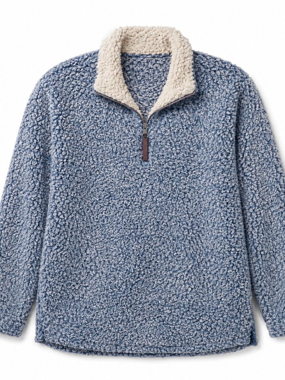 True Grit Blue Sherpa Teddy Fleece Quarter-Zip Pullover Small